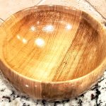 Wood Bowl - Kiln dried natural color spalted maple with 7 layers of heated crystalized polish