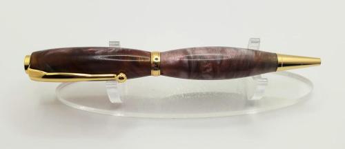 Comfort Pen - Gold with Purple, black  Silver Spec Epoxy Resin